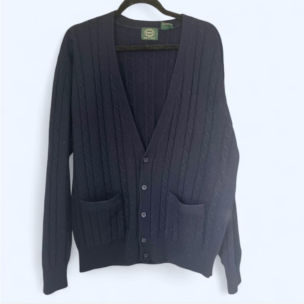 Classic Navy Cardigan Sweater